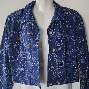 J. CREW Outfitters Loose fit Jacket With Yellow White Vintage Retro Style